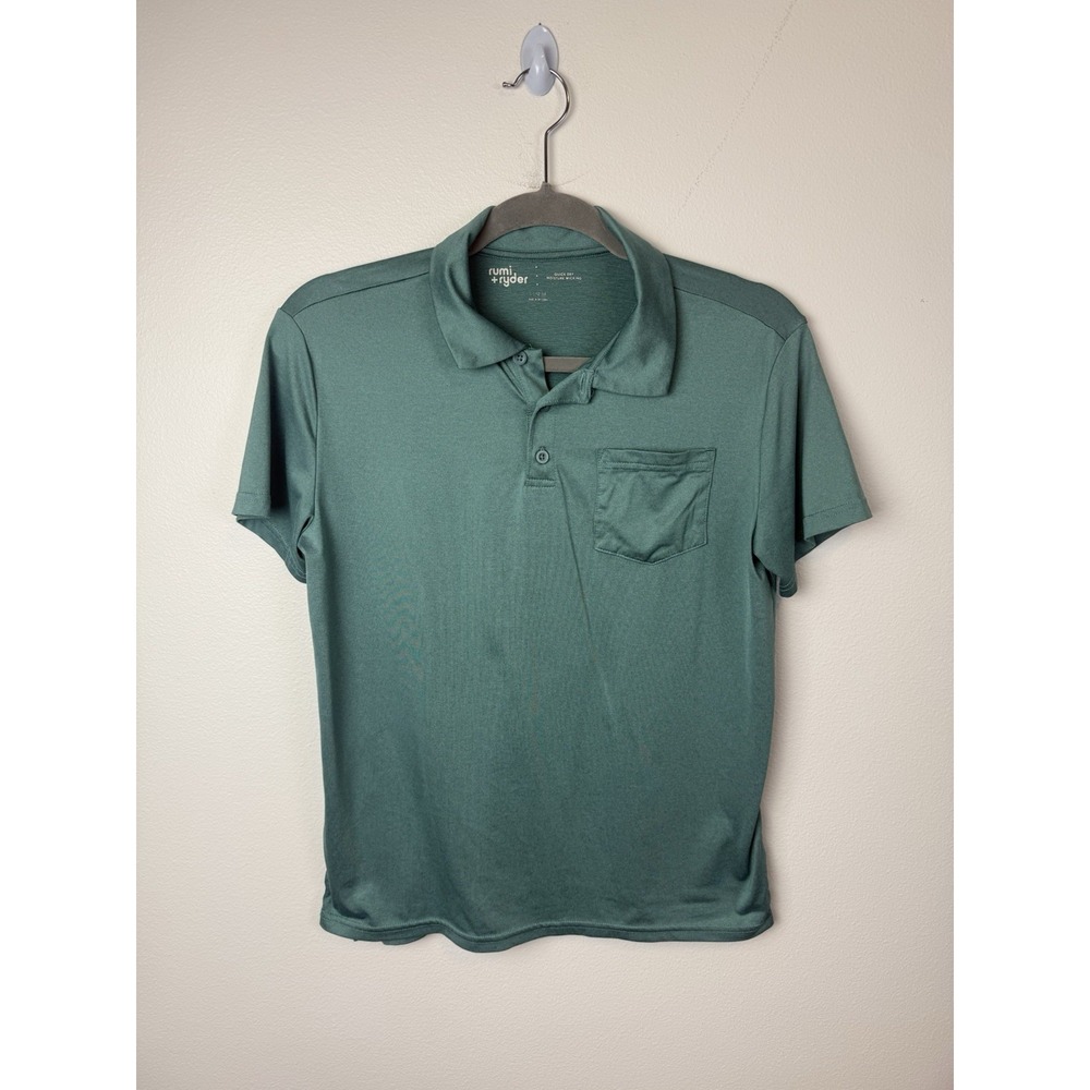 Rumi + Ryder Shirt Boys L 12-14 Mint‎ Quick Dry Mint Polo Preppy Beach